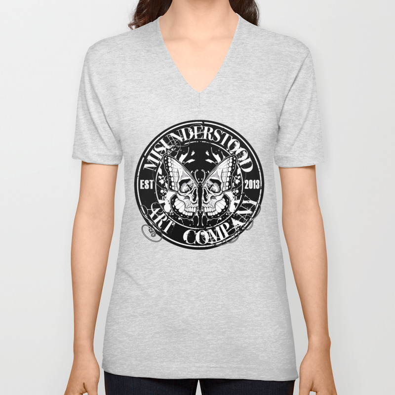 Misunderstood Art Company Logo Unisex V Neck By Misunderstoodartcompany Society6