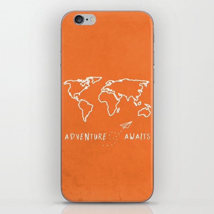 Adventure Map - Retro Orange iPhone Skin