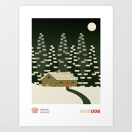 Poster 006 Art Print | Cabin, Graphicdesign, Homesweethome, Dannymecler, Geometric, Digital, Pinetrees, Pacificnorthwest, Logcabin 