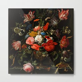 Abraham Mignon "Flowers in a Metal Vase" c. 1670 Metal Print | Dutch, Metalvase, Oldmasters, Painting, Dutchgoldenage, Abrahammignon, Baroque, Flowers, Mignon, Arthistory 