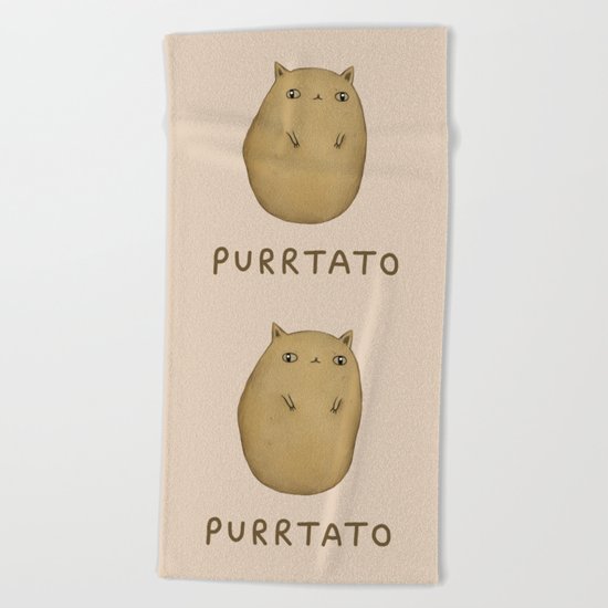 Purrtato Beach Towel
