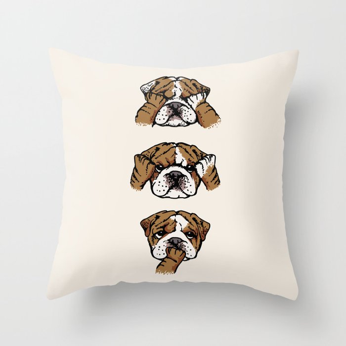 bulldog throw pillow