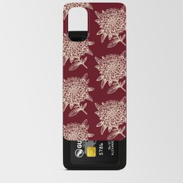 Elegant Flowers Floral Nature Red Beige Android Card Case