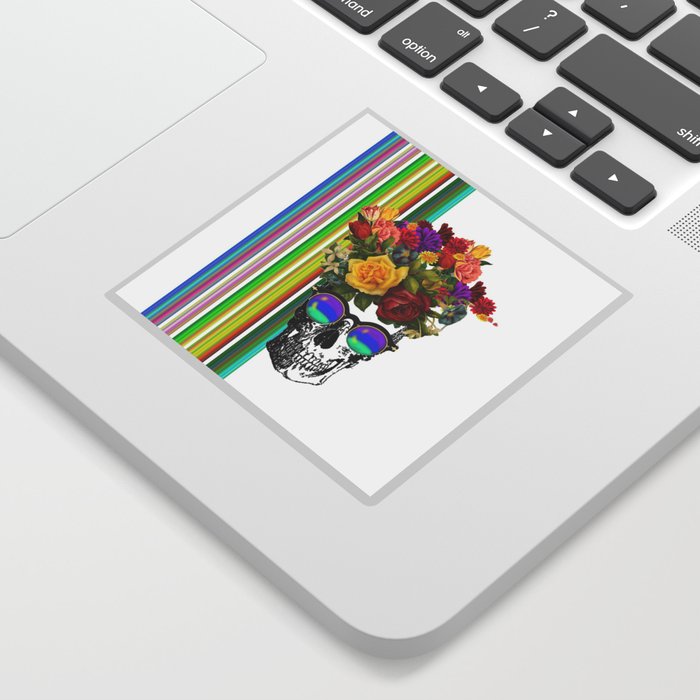 Colorful Cool Hip Skull with flowers Sticker