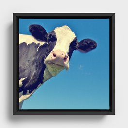Country Life | Say Hello to Mrs. Cow Framed Canvas