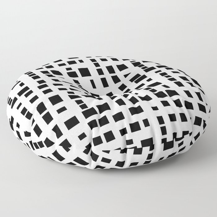 Organic Minimalism 2 | Black & White Abstract Floor Pillow