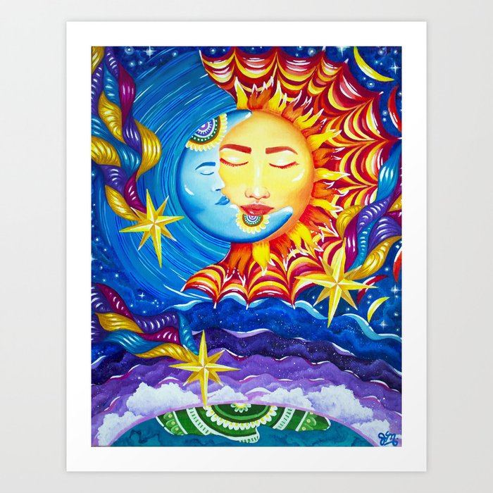 moon and sun paintings