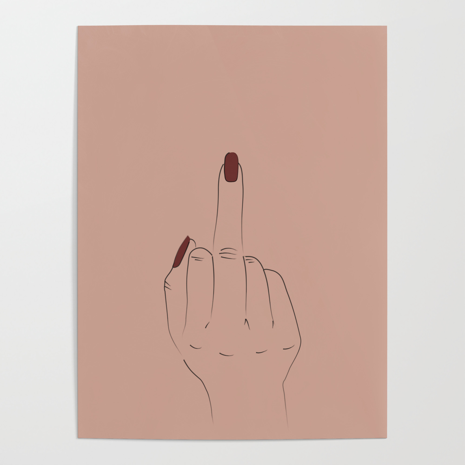 Download Up Yours Middle Finger Woman Art Illustration Feminist Design Poster By Honeymoonhotel Society6