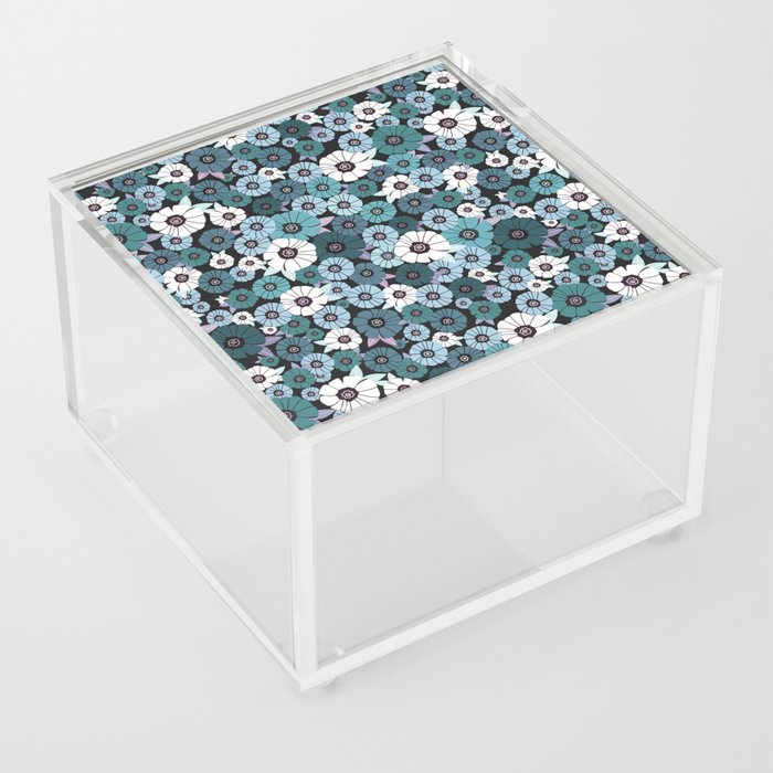 Bold Flowers - Blue Multi Acrylic Box
