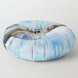 Supermarine Spitfire in flight Floor Pillow