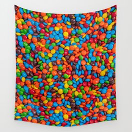 Colorful Candy-Coated Chocolate Pattern Wall Tapestry