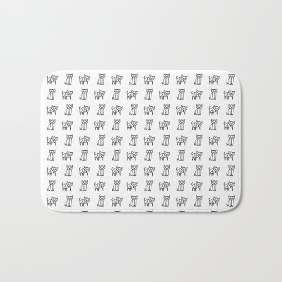 Geometrical Kitty Partern Bath Mat