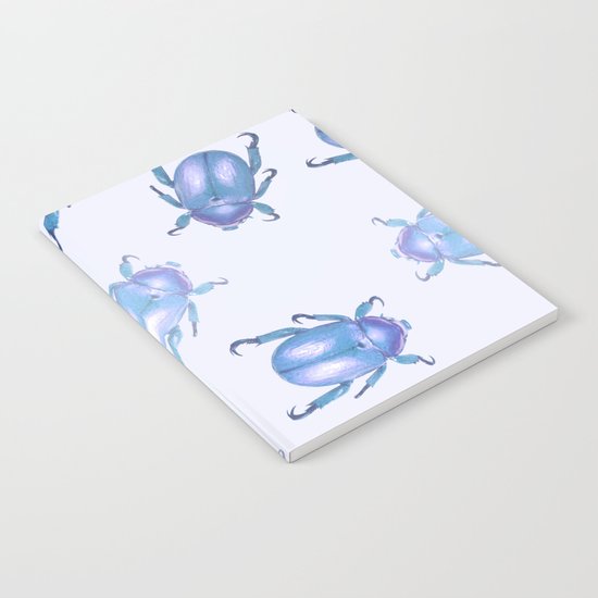 lavender blue scarab pattern Notebook