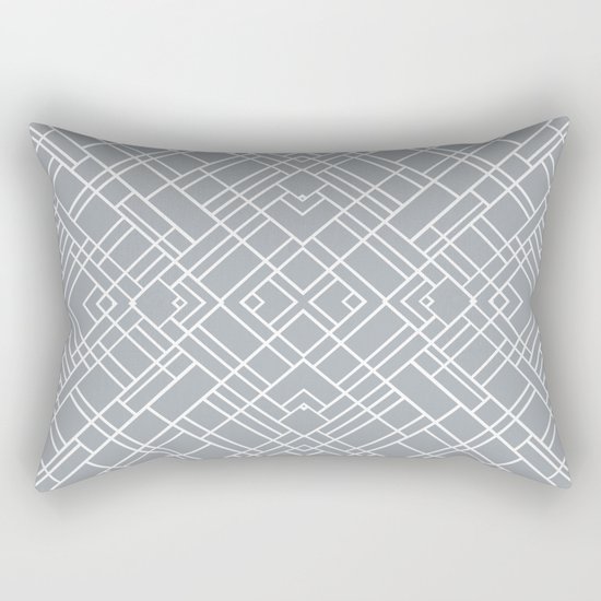 Map Outline 45 Grey Repeat Rectangular Pillow
