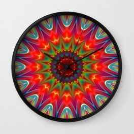 Colors kaleidoscope pattern Wall Clock | Geometry, Digital, Style, Graphicdesign, Texture, Shapepattern, Kaleidoscope, Redblue, Symmetricalpattern, Kaleidoscopepattern 