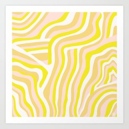 yellow zebra stripes Art Print