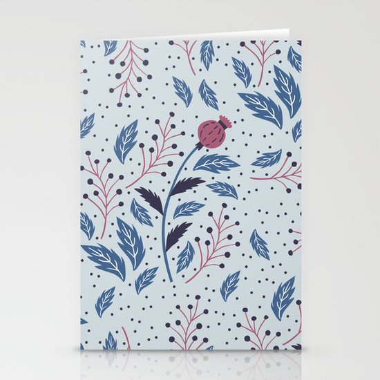 Purple Thistle Buds Stationery Cards