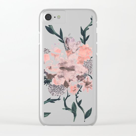 Summer Flowers Clear iPhone Case