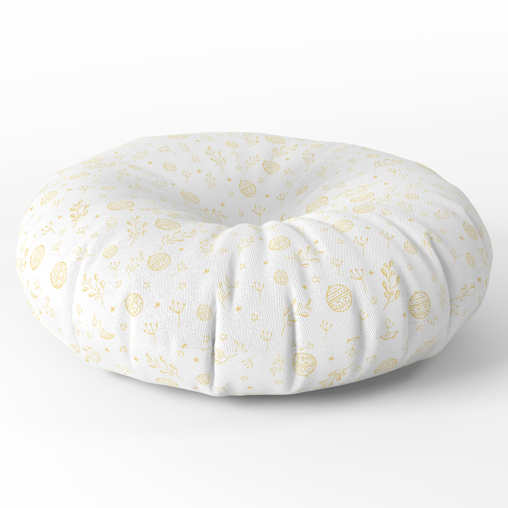 Seamless Pattern With Christmas Decorations Round Floor Pillow - x 26