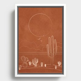 Sun over the Desert 1 Framed Canvas