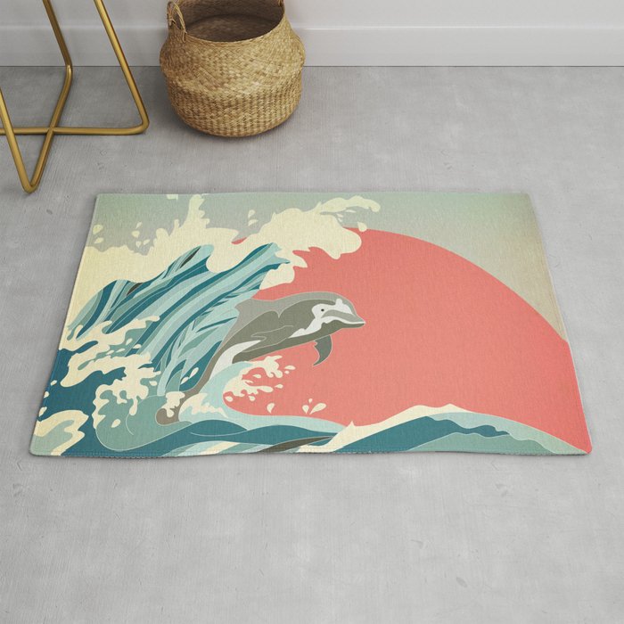 dolphin happiness Rug