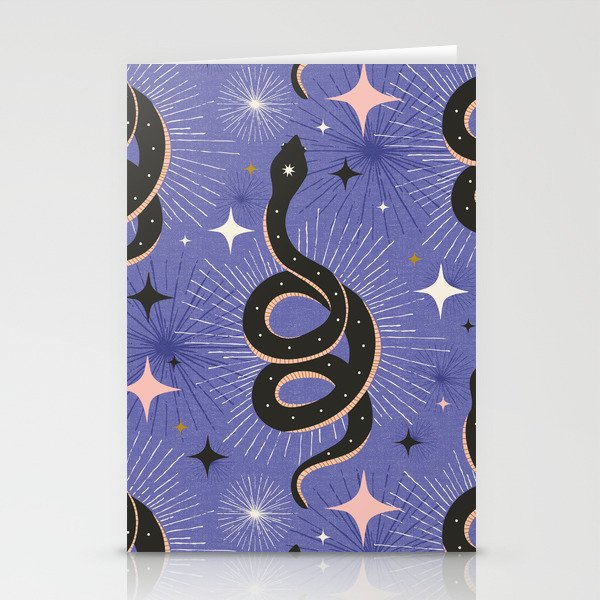 Slither Through The Stars Very Peri Stationery Cards