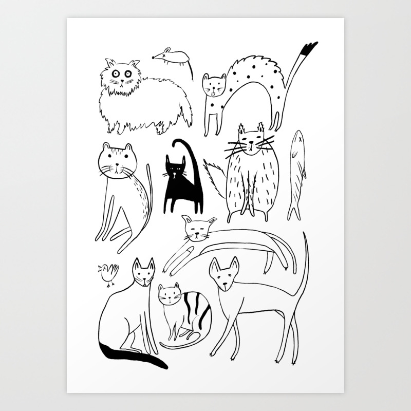Cat I M A Kitty Cat Art Print By Drawnonna Society6