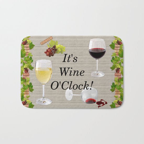 It's Wine O'Clock Bath Mat