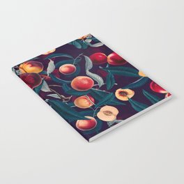 Nectarine and Leaf pattern Notebook