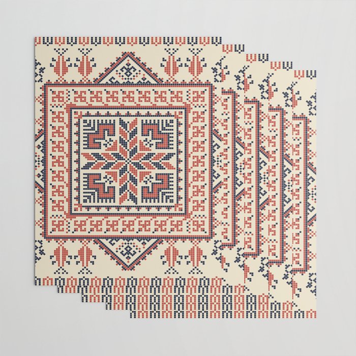 Palestinian embroidery traditional cross-stitch Wrapping Paper by