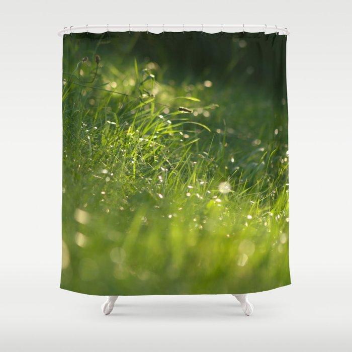 Dewed Grass of the Elfin World Shower Curtain