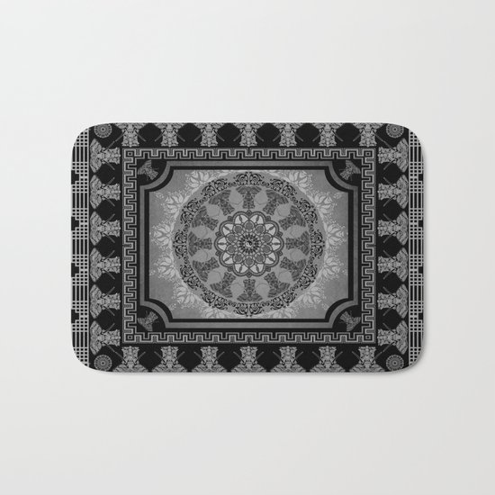 Indian Elephants Yin Yang Mandala Bath Mat