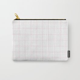 White and Pink Grid Carry-All Pouch
