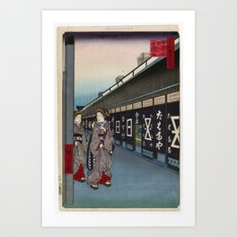 Cotton-Goods Lane, Odenma-cho, No. 7 in One Hundred Famous Views of Edo Utagawa Hiroshige Art Print