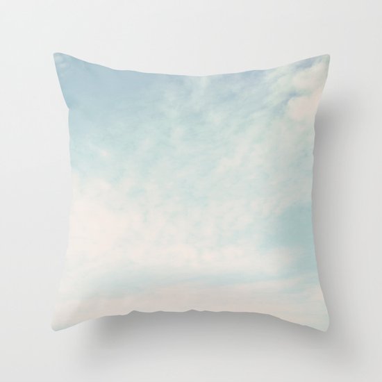 Beach Hut Sky Throw Pillow