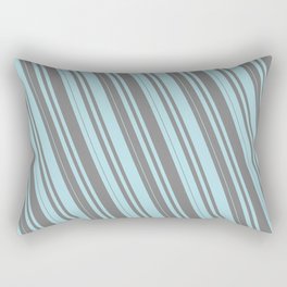 [ Thumbnail: Powder Blue and Gray Colored Lines Pattern Rectangular Pillow ]