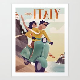 Vintage Travel Poster Italy Art Print