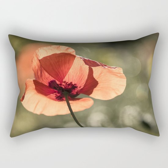 Enlightened Poppies at early backlight Rectangular Pillow
