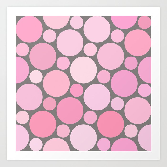 Pastel Pink Dot Pattern Art Print