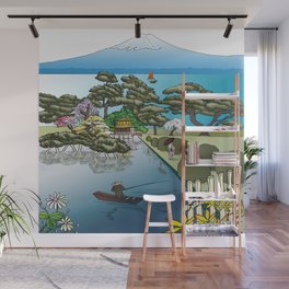 Japan Mural - Color with White Background Wall Mural