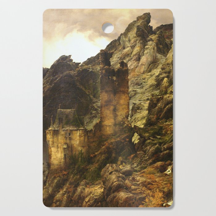 Rocky landscape Gorge with ruins - Carl Friedrich Lessing  Cutting Board