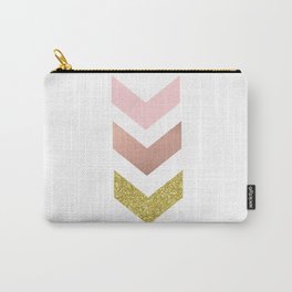 Rose gold chevron Carry-All Pouch