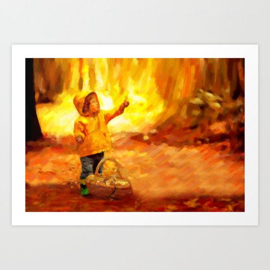 The Little Collector - Painting Style Art Print