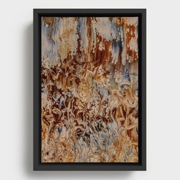 Fantasy Garden in Brown and Blue Framed Canvas