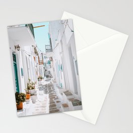 Street in Mykonos, Greece Stationery Cards