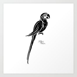 macaw Art Print | Blackandwhite, Animalart, Ink Pen, Shapes, Wildlife, Bird, Shapesinnature, Jungle, Macaw, Animal 