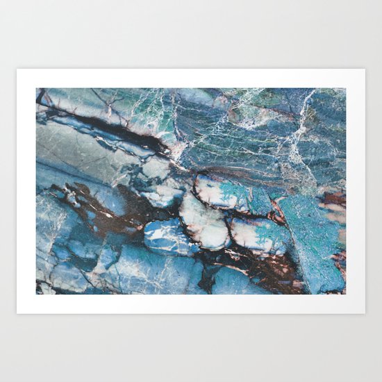 Turquoise Blue Marble Art Print