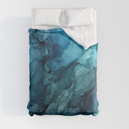 Ocean Flows 1 Abstract Blue Flow Painting Comforter