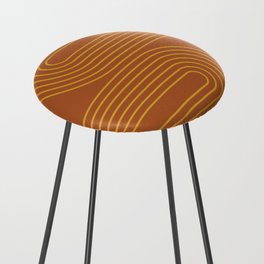 Geometric Lines Rainbow 24 in Brown Gold Counter Stool
