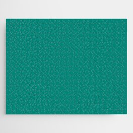Dark Aqua Green Solid Color Pantone Alhambra 17-5430 TCX Shades of Blue-green Hues Jigsaw Puzzle